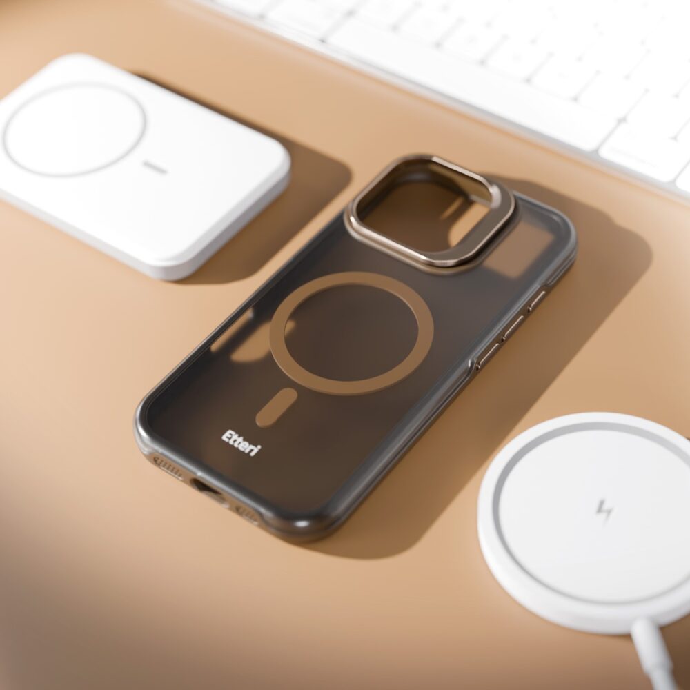 Etteri Morning Fog case for iPhone 16 Pro Max 6,9" brown