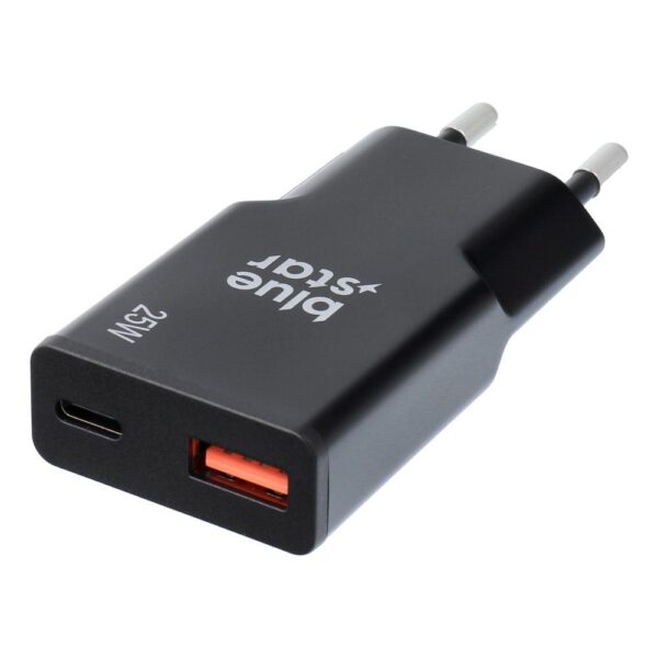 6fb990d3e5b6453be48ac87af0348e9e Travel charger Blue Star Slim GaN 1x Type C + 1x USB A PD QC4.0 3A 25W black