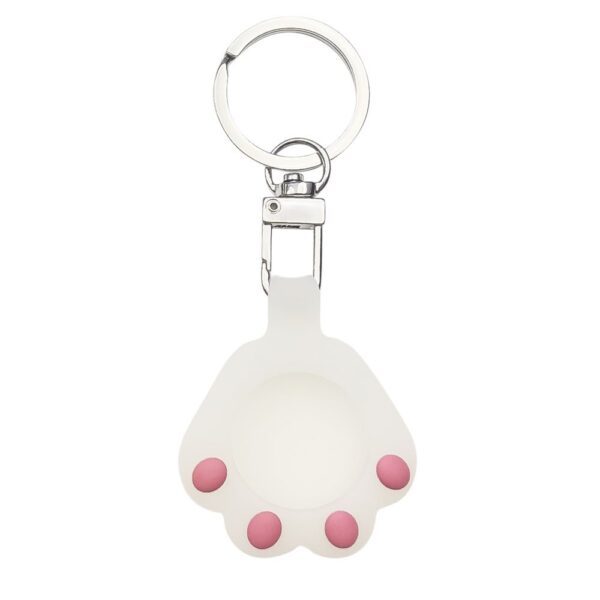 72470_2 Cat Paw AirTag Case Silicone Case Keychain Pendant for AirTag whiteeng