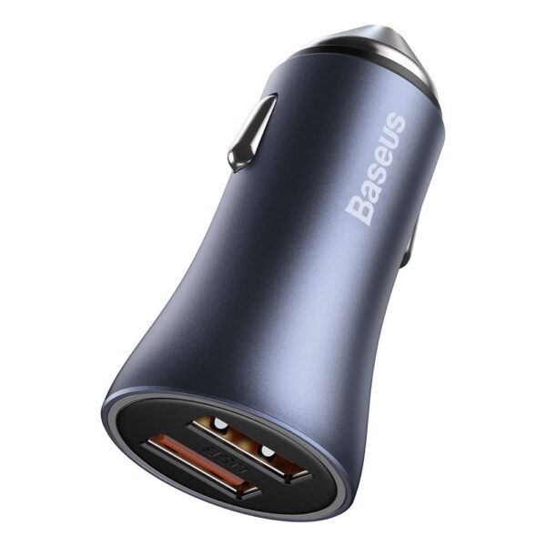 Baseus Golden Contactor Pro fast car charger 2x USB 40 W Quick Charge SCP FCP AFC + USB - USB Type C cable gray (TZCCJD-A0G)eng