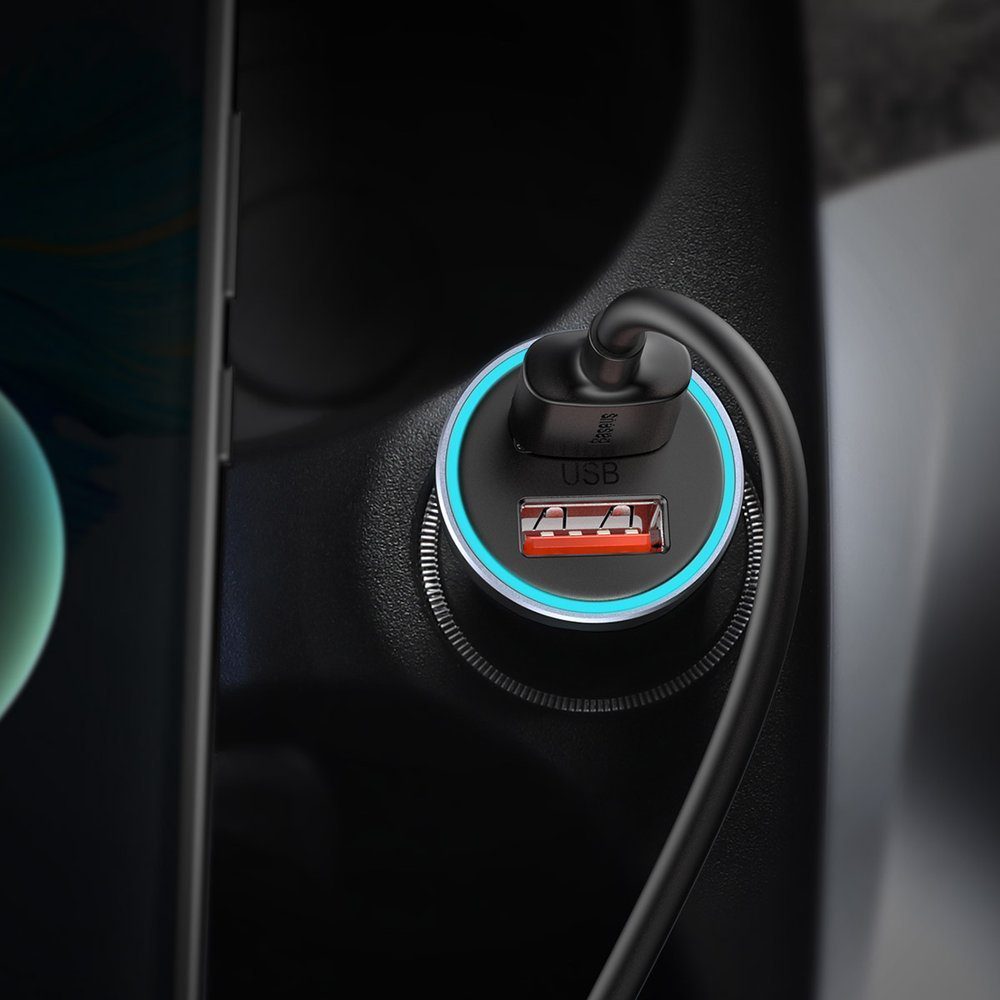 Baseus Golden Contactor Pro fast car charger 2x USB 40 W Quick Charge SCP FCP AFC + USB - USB Type C cable gray (TZCCJD-A0G)eng