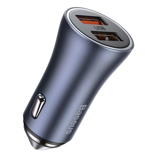 Baseus Golden Contactor Pro fast car charger 2x USB 40 W Quick Charge SCP FCP AFC + USB - USB Type C cable gray (TZCCJD-A0G)eng