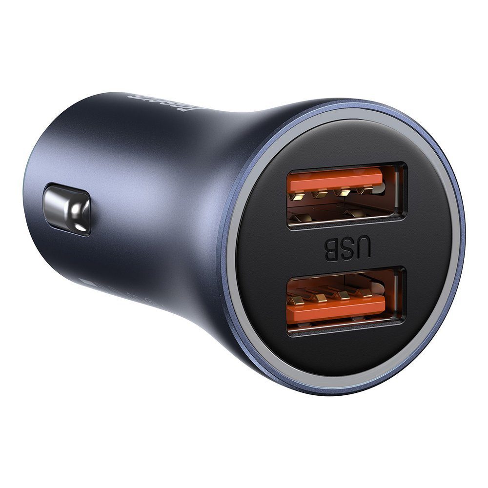 Baseus Golden Contactor Pro fast car charger 2x USB 40 W Quick Charge SCP FCP AFC + USB - USB Type C cable gray (TZCCJD-A0G)eng