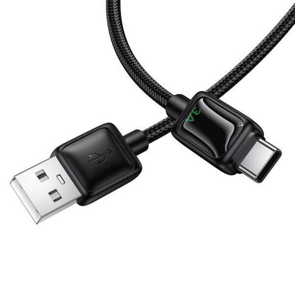 Cable with LCD USB A to USB C Hoco 3A 1,2 m U146 black