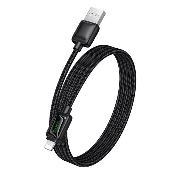 Cable with LCD USB A to Lightning Hoco 2,4A 1,2 m U146 black