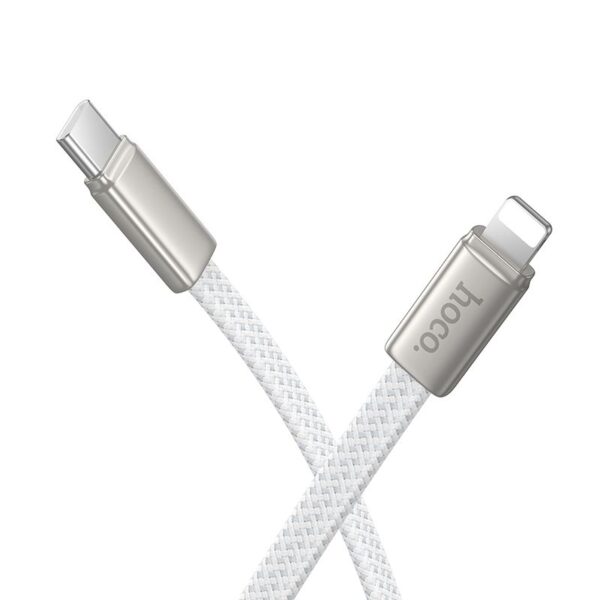 Flat Cable USB C to Lightning Hoco PD 30W 1 m X125 white