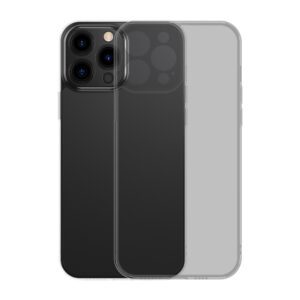 Baseus Frosted Glass Case Cover for iPhone 13 Pro Hard Cover with Gel Frame black (ARWS001001)eng