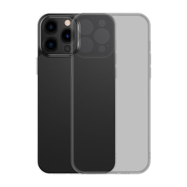 93162_1 Baseus Frosted Glass Case Cover for iPhone 13 Pro Hard Cover with Gel Frame black (ARWS001001)eng