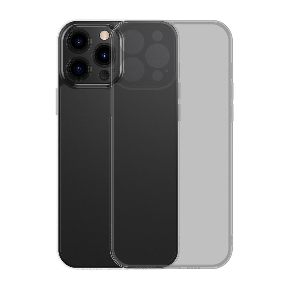 93162_1 Baseus Frosted Glass Case Cover for iPhone 13 Pro Hard Cover with Gel Frame black (ARWS001001)eng