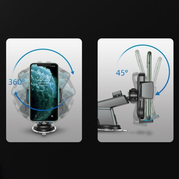 Joyroom car phone holder with telescopic extendable arm for dashboard and window black (JR-OK3)eng