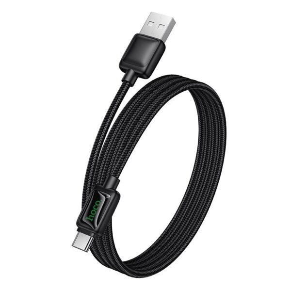 Cable with LCD USB A to USB C Hoco 3A 1,2 m U146 black