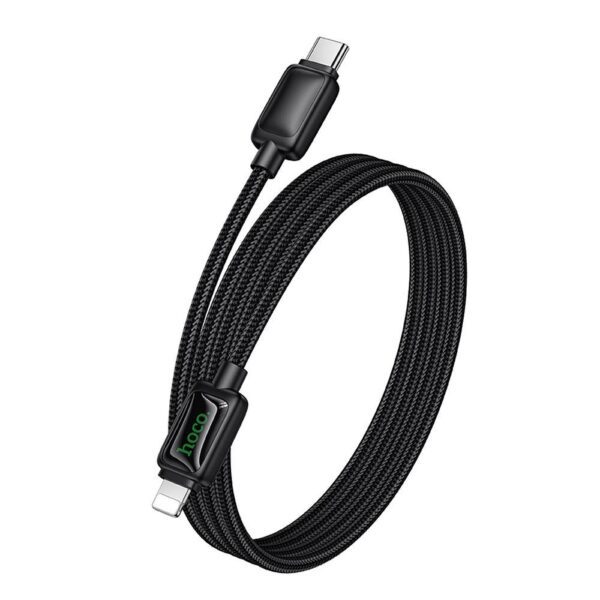 Cable with LCD USB C to USB C Hoco 3A 60W 1,2 m U146 black