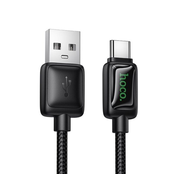 Cable with LCD USB A to USB C Hoco 3A 1,2 m U146 black