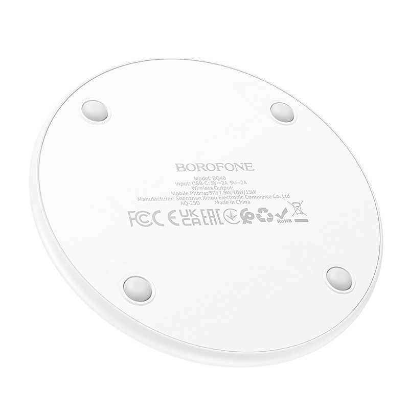 Borofone Wireless induction charger BQ40 Crown 15W white