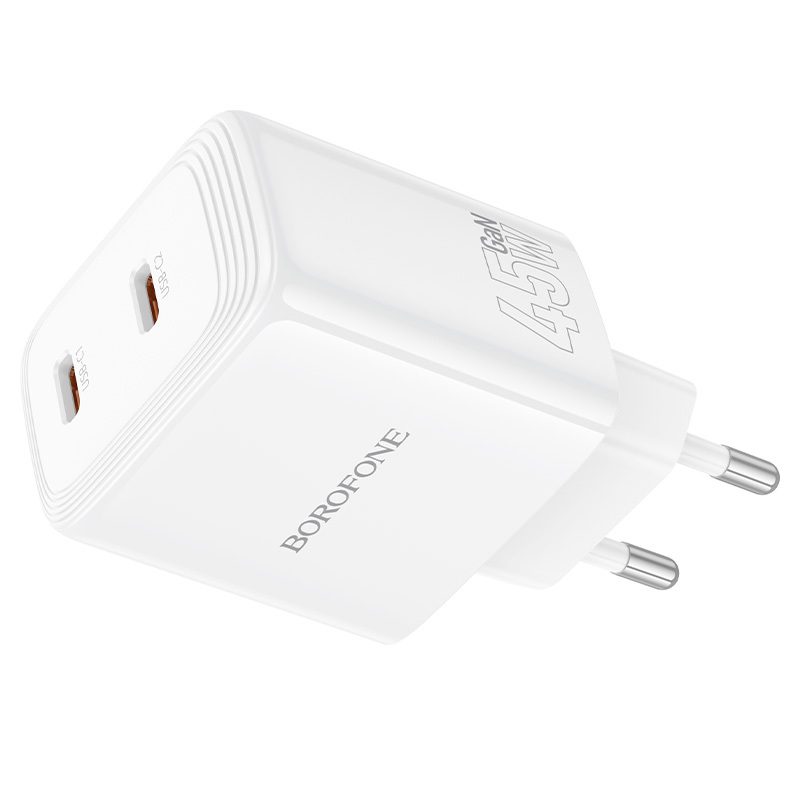 foto_add-334608 Borofone Wall charger BN31 Cargador GaN - 2xType C - QC 3.0 PD 45W white