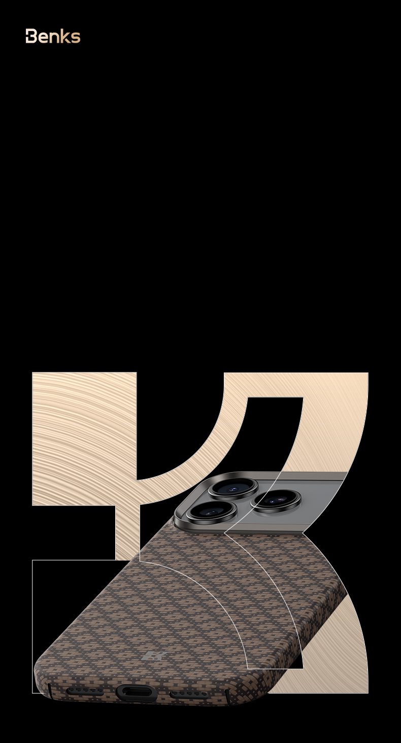 foto_add-335383 Benks Etui Magnetic Armor Air Armor Grid Kevlar Metal Frame 600D (A067) do Iphone 17 złote