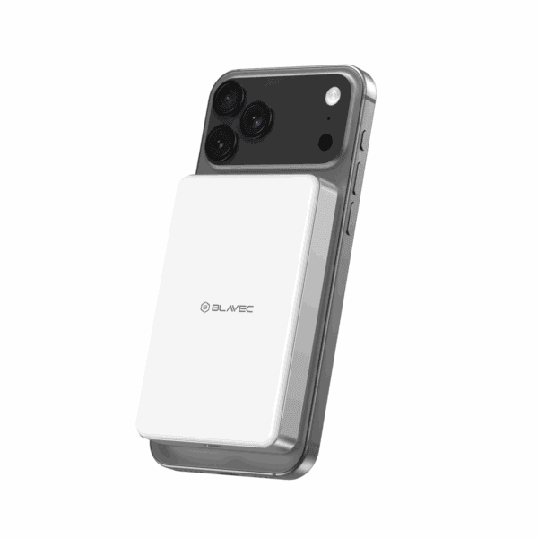 Blavec Power Bank 10000mAh BJ-05 Ultra Fast 16mm - Type C - Qi2.2 25W + PD 45W magnetic induction Magsafe 2 in 1 (PBBJ05-QI22MC10W) white aluminum