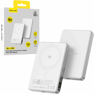 Blavec Power Bank 10000mAh BJ-05 Ultra Fast 16mm - Typ C - Qi2.2 25W + PD 45W magnetyczny indukcyjny Magsafe 2 w 1 (PBBJ05-QI22MC10W) biały