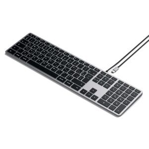 Wire keyboard USB C QWERTY Satechi Slim W3 Wired ST-UCSW3M space gray
