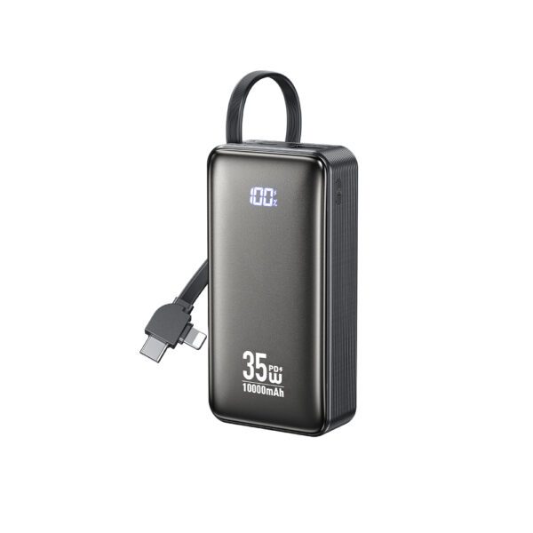 0285509 Power Bank 10000mAh PD 35W WK WP-61 2 Θέσεων, με καλώδιο USB-C/Lightning Μαύρο