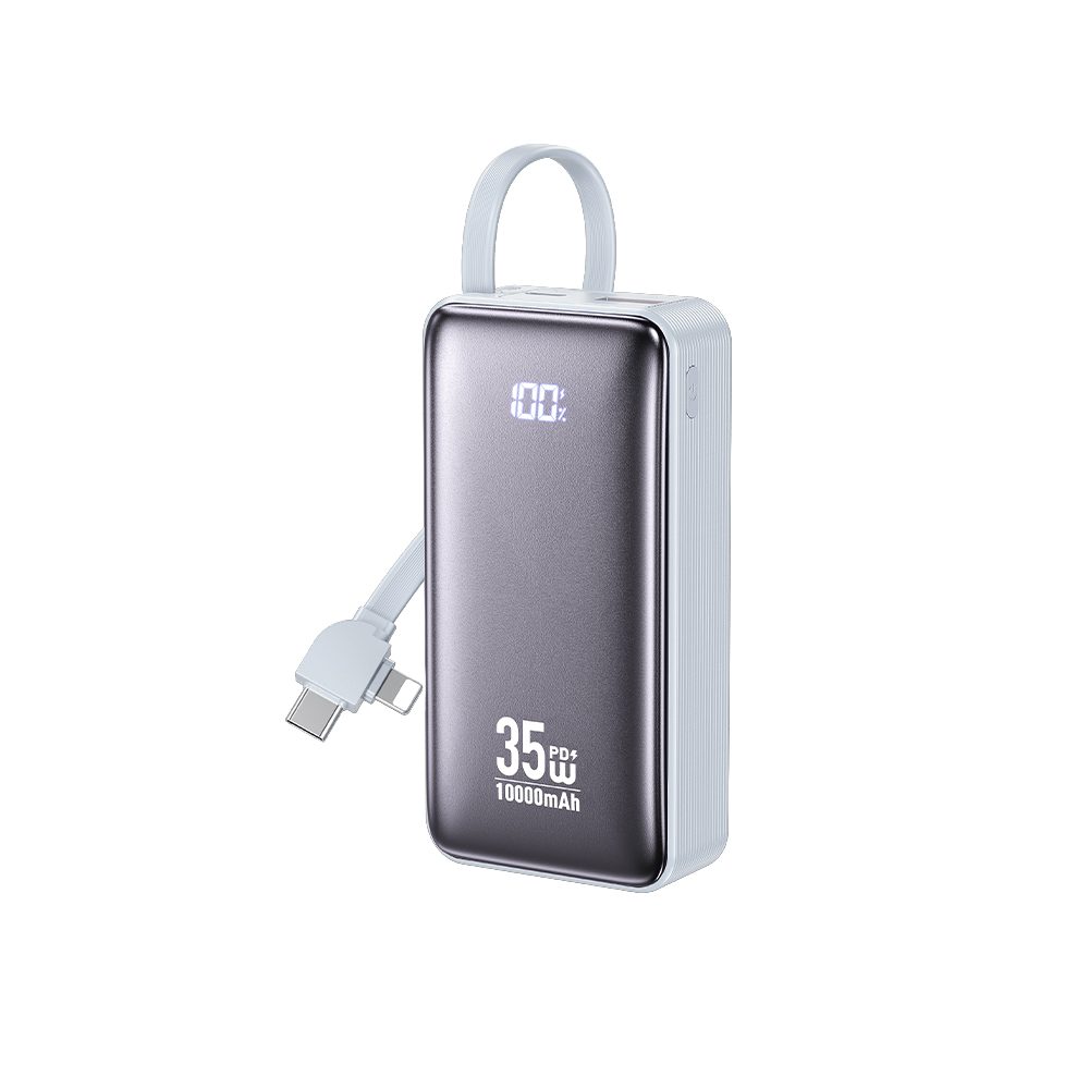 0285515 Power Bank 10000mAh PD 35W WK WP-61 2 Θέσεων, με καλώδιο USB-C/Lightning Μπλέ