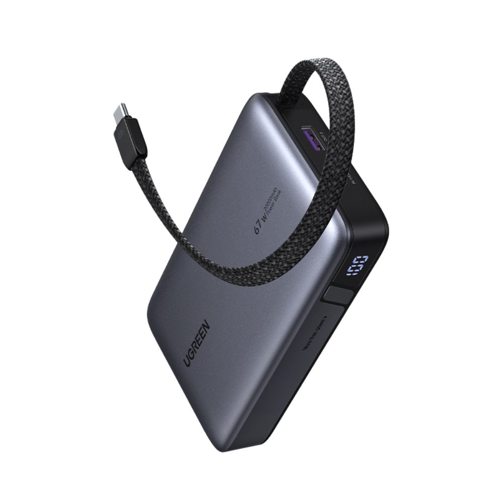 0285528 Power Bank 20000mAh PD 67W UGREEN PB550 55996B 2 Θέσεων, με καλώδιο USB-C Γκρι