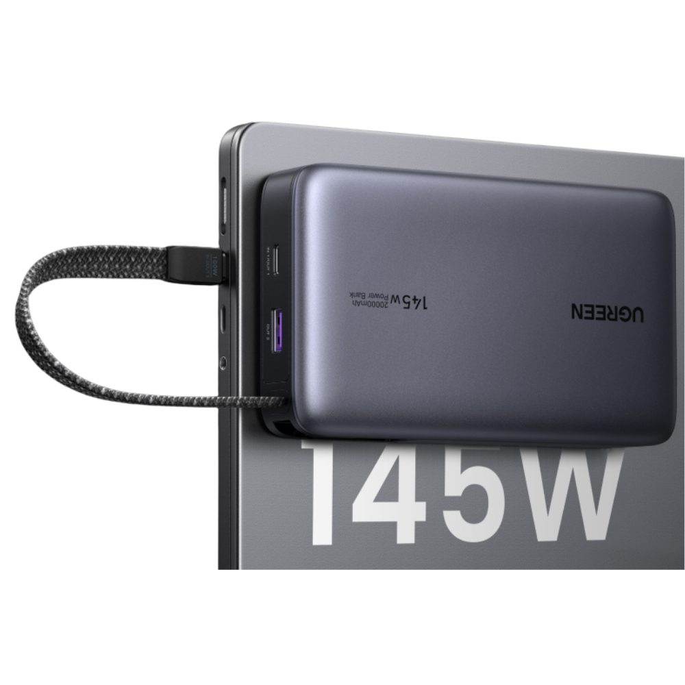 0285531 Power Bank 20000mAh PD 145W UGREEN PB551 55992B 2 Θέσεων, με καλώδιο 100W USB-C Γκρι