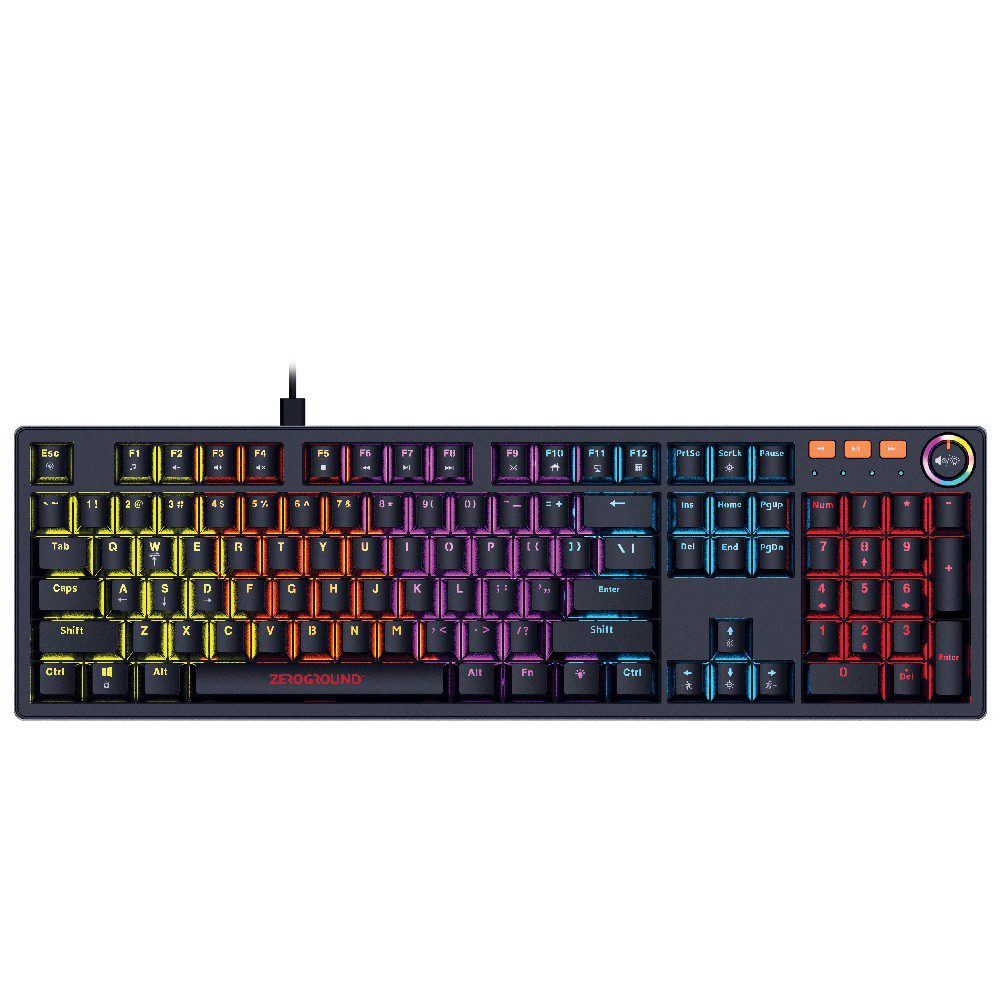 0285566 Ενσύρματο Μηχανικό Πληκτρολόγιο Gaming RGB Zeroground KB-3900G SAKIMO v2.0