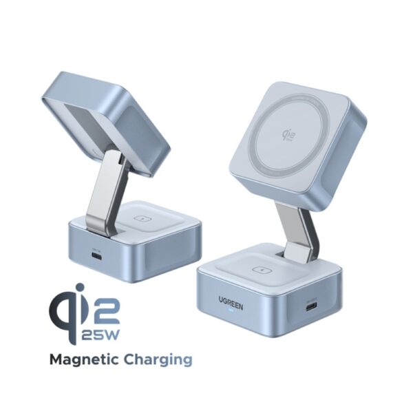 0285581 Φορτιστής Σπιτιού 25W Qi2 UGREEN W752 55960B με Ασύρματη Φόρτιση Magnetic Γκρι