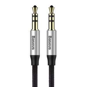 [RETURNED ITEM] Baseus Yiven M30 stereo audio cable AUX 3.5 mm male mini jack 1.5 m silver-black (CAM30-CS1)eng