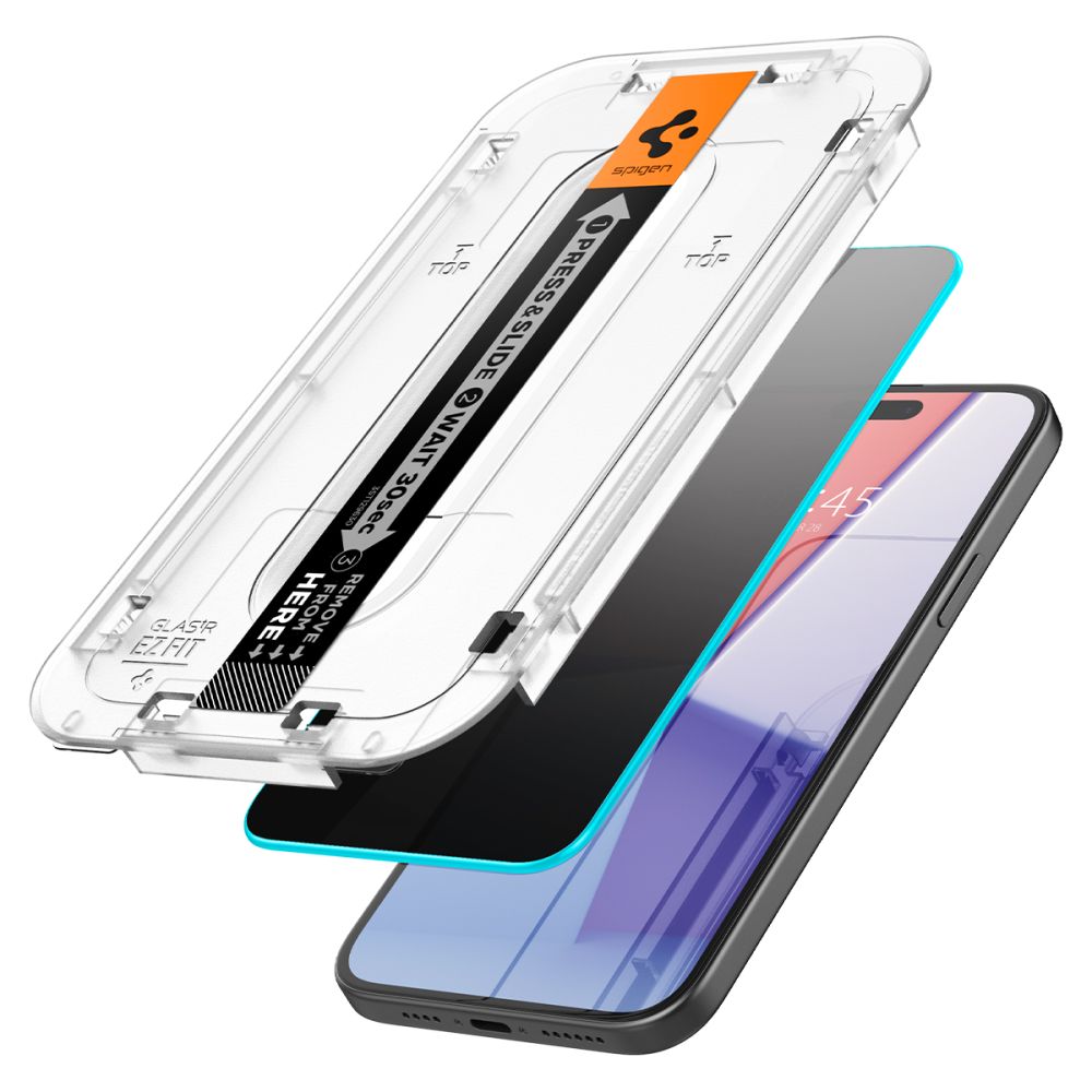 Spigen Glas.tR EZ Fit Privacy Tempered Glass for iPhone 15 / 16eng