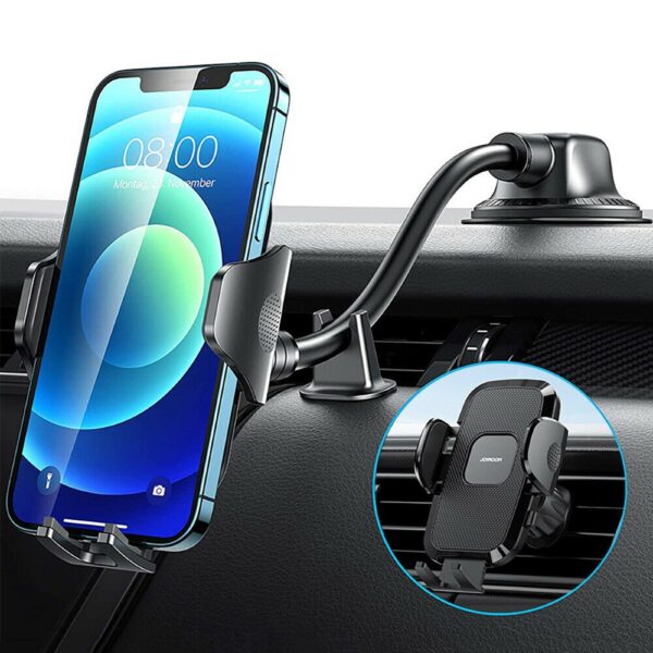 [RETURNED ITEM] Joyroom car phone holder with flexible arm for dashboard windshield black (JR-ZS259)eng