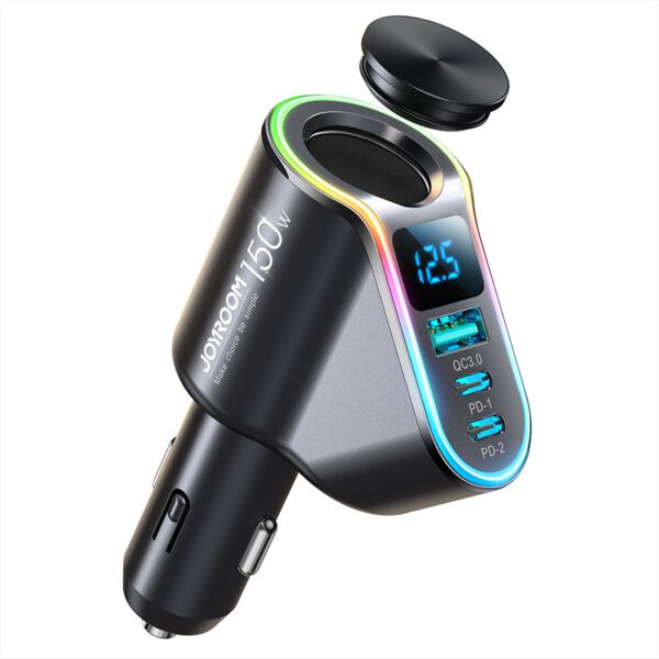 [RETURNED ITEM] Joyroom fast car charger 4in1 USB-A QC3.0 / 2xUSB-C PD 150W black (JR-CL21)eng