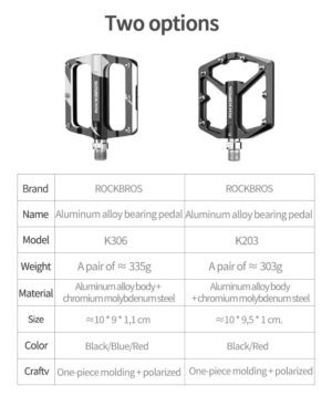 Rockbros K203-BK bicycle pedal set - blackeng