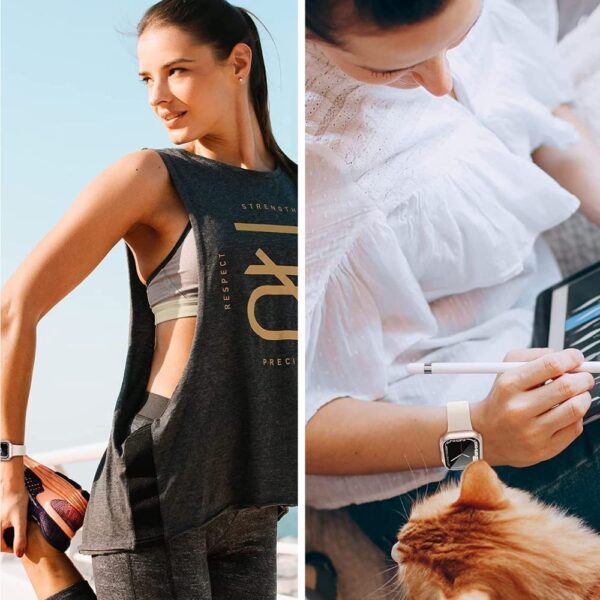 Tech-Protect Defense360 Case for Apple Watch 4 / 5 / 6 / SE (44mm) - Black-Orangeeng