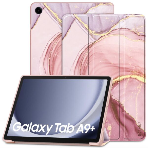 CREATOR: gd-jpeg v1.0 (using IJG JPEG v62), quality = 80 Tech-Protect SmartCase for Samsung Galaxy Tab A9+ 11" X210 / X215 / X216 - Pink Marbleeng