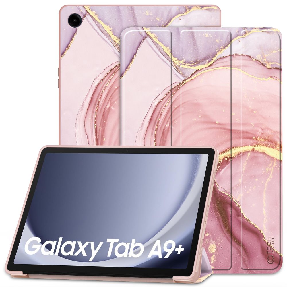 CREATOR: gd-jpeg v1.0 (using IJG JPEG v62), quality = 80 Tech-Protect SmartCase for Samsung Galaxy Tab A9+ 11" X210 / X215 / X216 - Pink Marbleeng