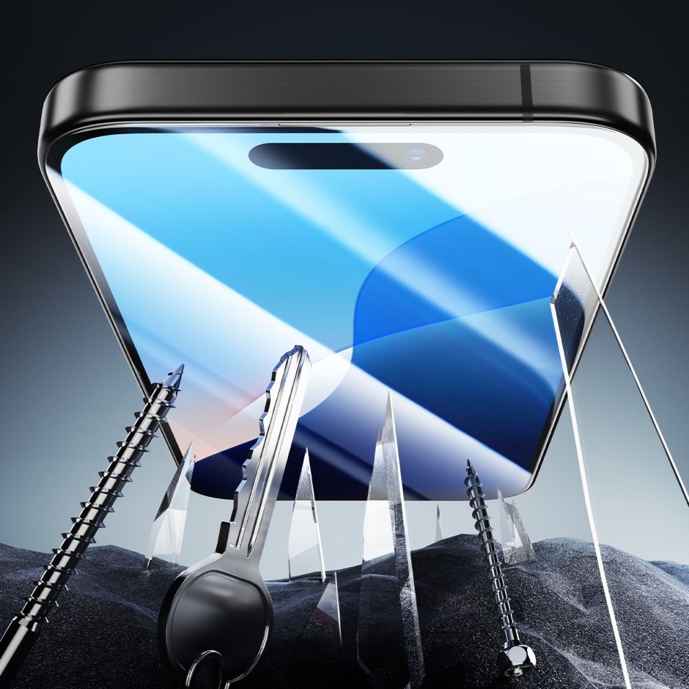 ESR Armorite Tempered Glass for iPhone 16 with Applicator - with Black Frameeng