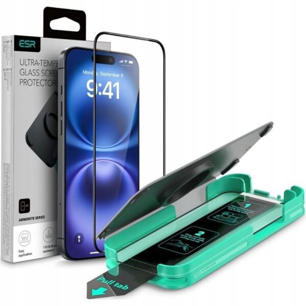ESR Armorite Tempered Glass for iPhone 16 Pro Max - with Black Frameeng