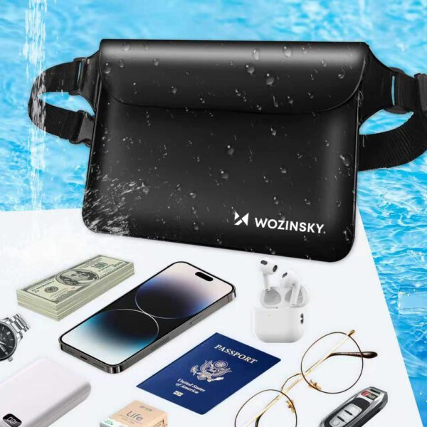 Wozinsky WWS-01 Waterproof PVC Waist Bag - Blackeng
