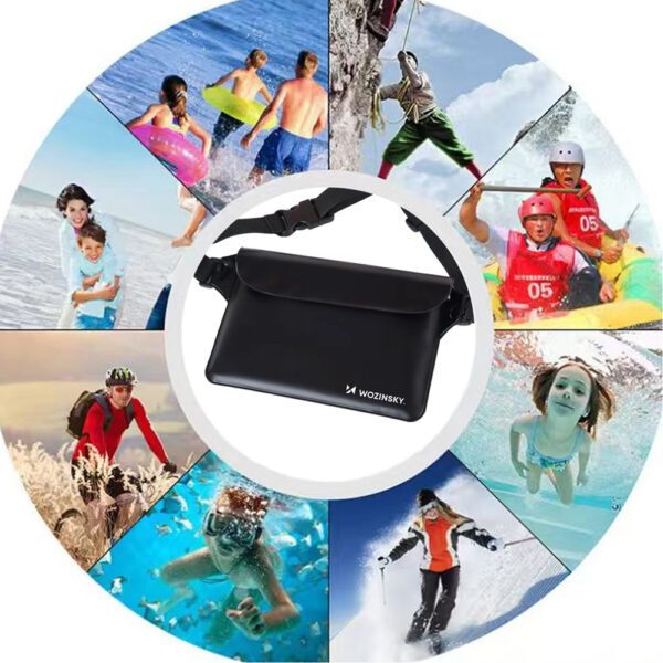 Wozinsky WWS-01 Waterproof PVC Waist Bag - Blackeng