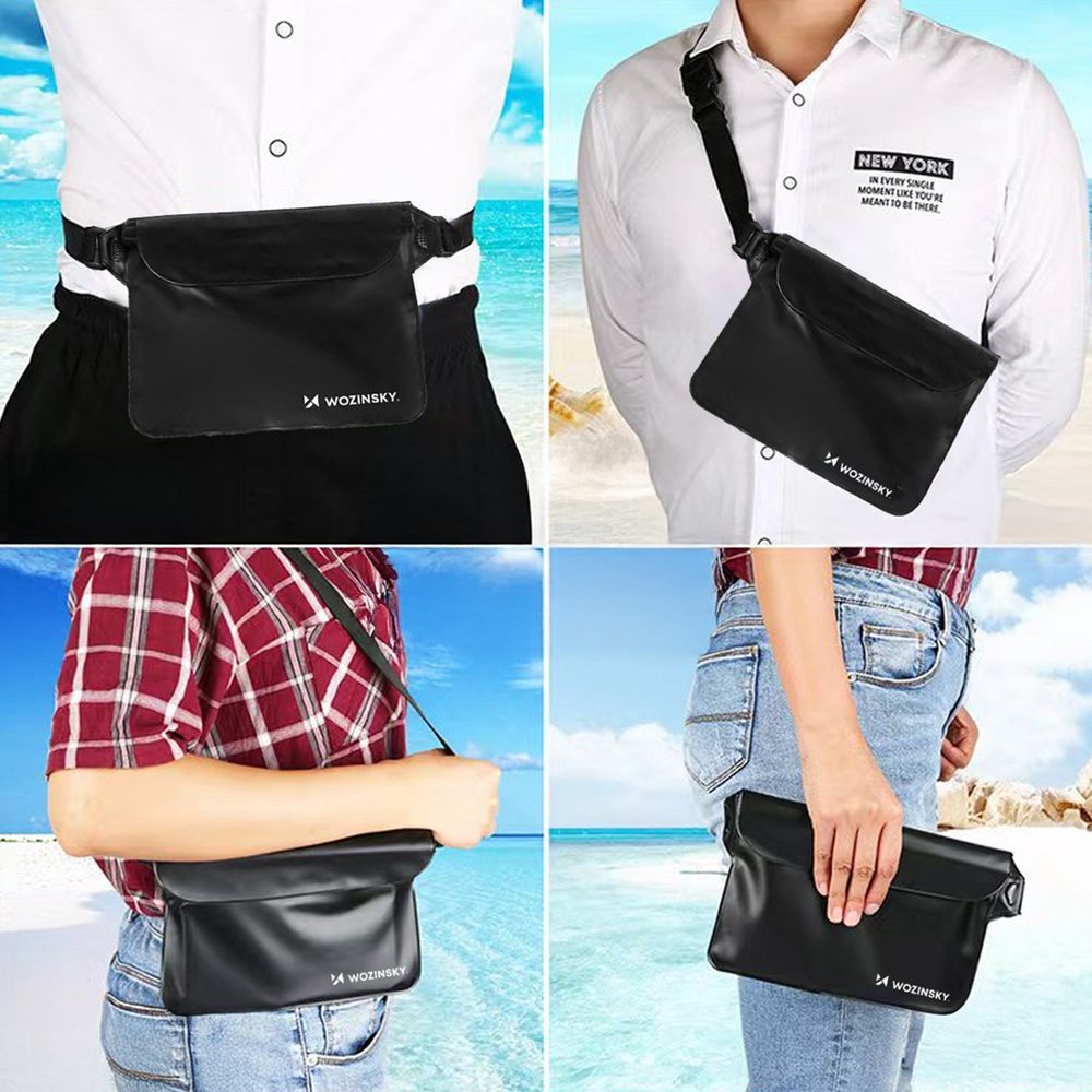Wozinsky WWS-01 Waterproof PVC Waist Bag - Blackeng