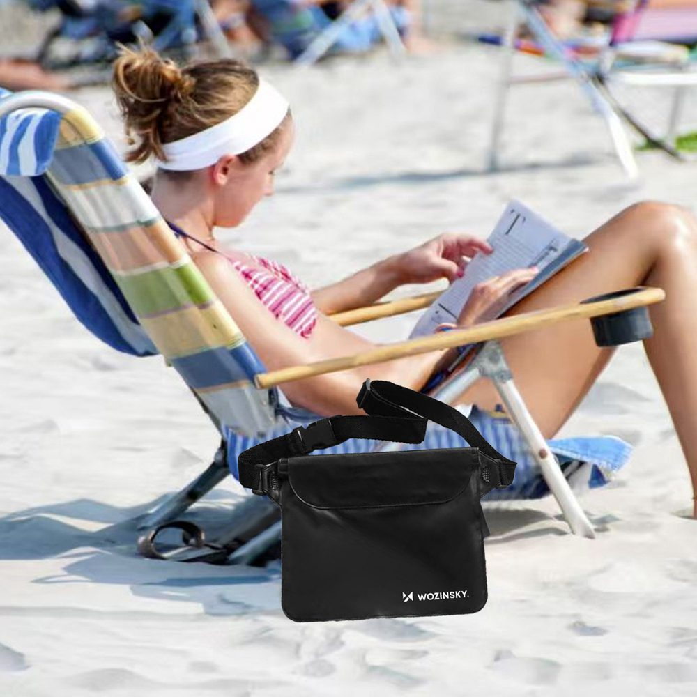 Wozinsky WWS-01 Waterproof PVC Waist Bag - Blackeng