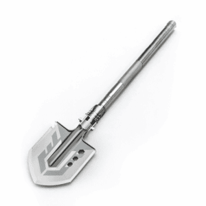 Wozinsky WSS-211 survival bushcraft shovel multifunctional knife breaker flint whistle harpoon - grayeng