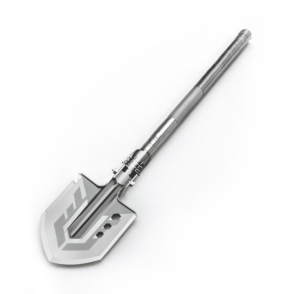 Wozinsky WSS-211 survival bushcraft shovel multifunctional knife breaker flint whistle harpoon - grayeng