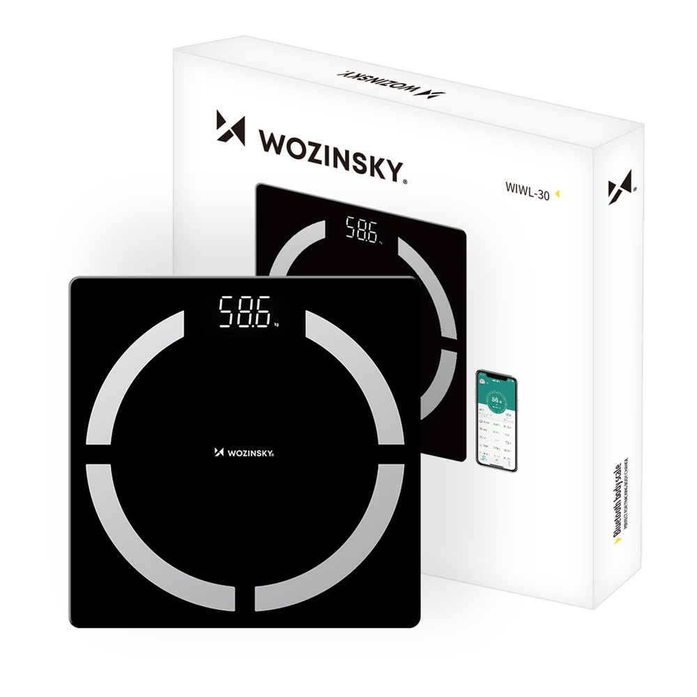 Wozinsky WIWL-30 Smart Bluetooth Bathroom Scale - Blackeng