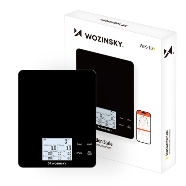 Wozinsky WIK-10 Smart Kitchen Scale with Digital Display, Bluetooth App - Blackeng