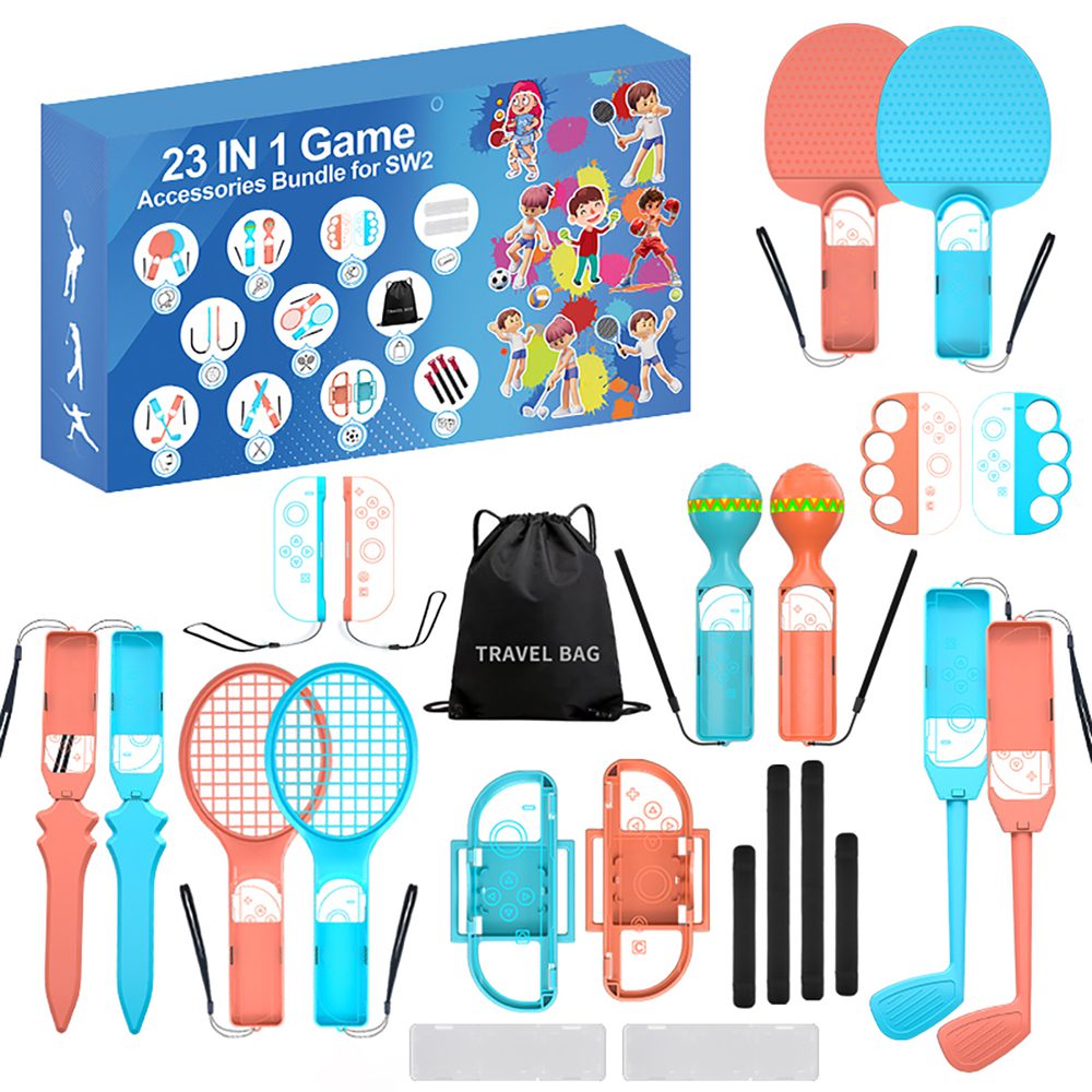 Nintendo Switch 23-in-1 Family Accessory Pack 2 - Orange and Blue Seteng
