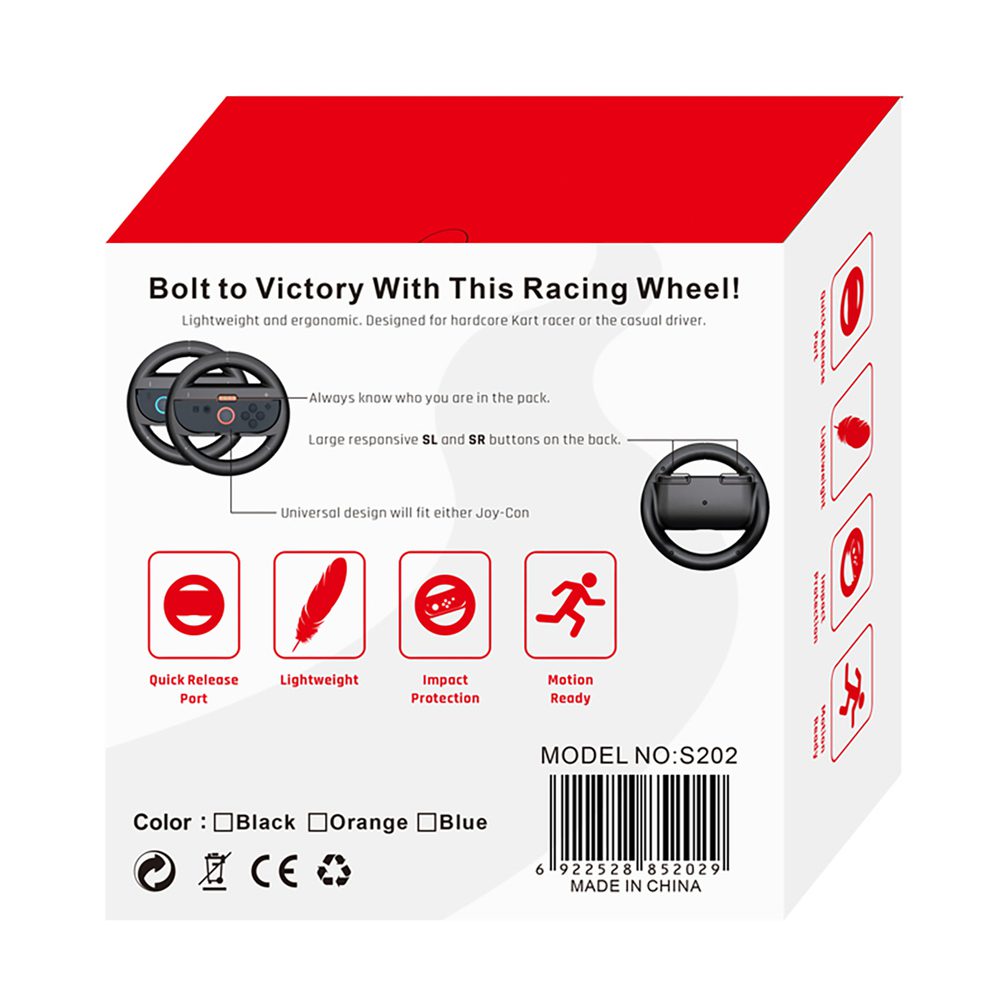 197596_10 Racing Wheel for Nintendo Switch 2 Joy-Con Controller (Pack of 2) - Blackeng