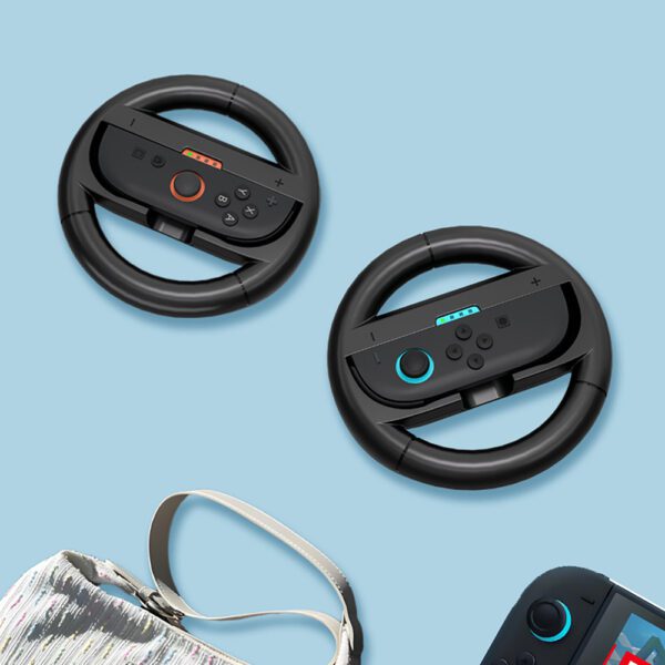 197596_8 Racing Wheel for Nintendo Switch 2 Joy-Con Controller (Pack of 2) - Blackeng
